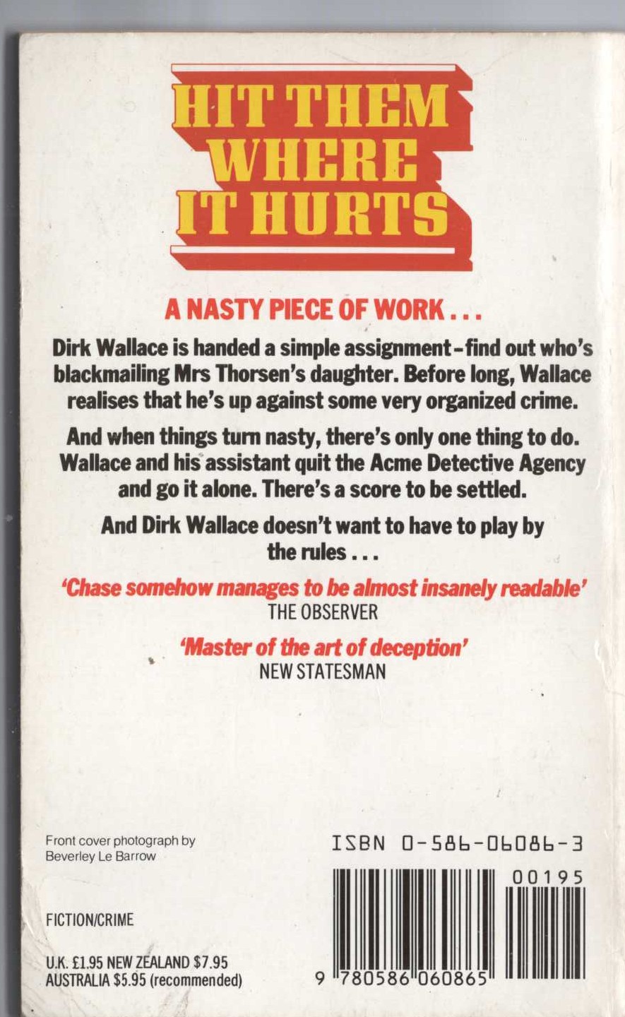 James Hadley Chase  HIT THEM WHERE IT HURTS magnified rear book cover image