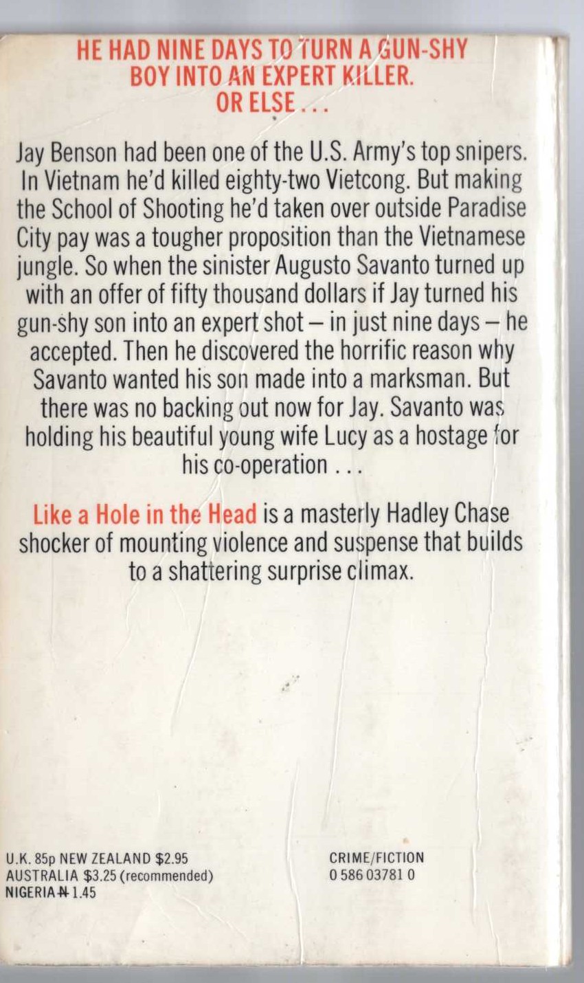 James Hadley Chase  I-HOLD THE FOUR ACES magnified rear book cover image