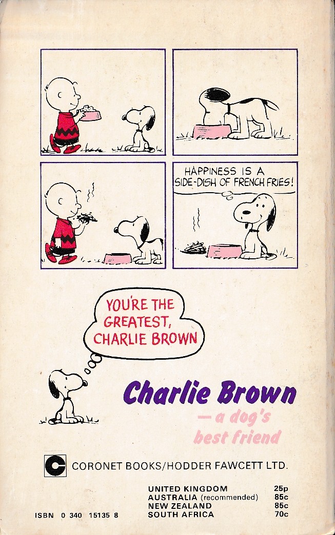 Charles M. Schulz  YOU'RE THE GREATEST, CHARLIE BROWN magnified rear book cover image