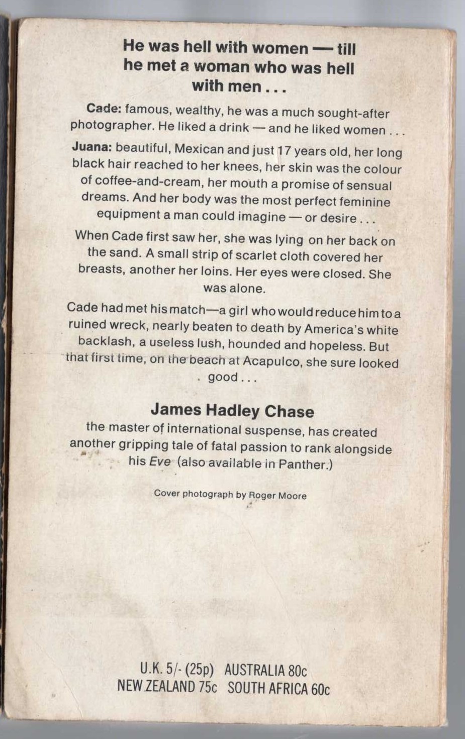 James Hadley Chase  CADE magnified rear book cover image