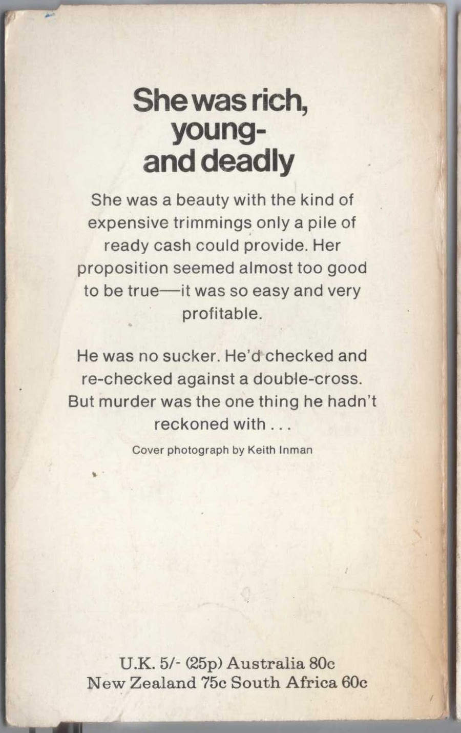 James Hadley Chase  JUST ANOTHER SUCKER magnified rear book cover image