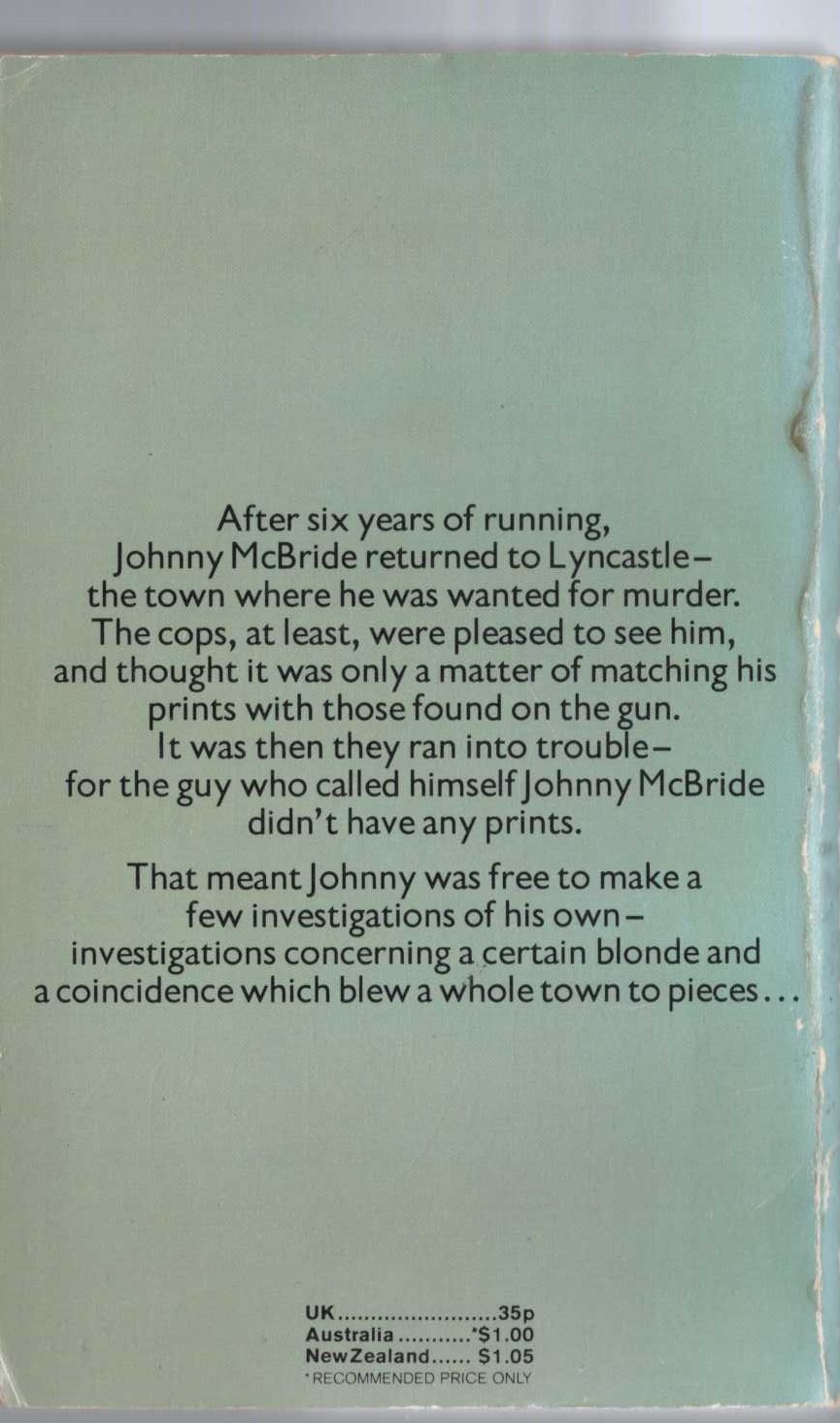 Mickey Spillane  THE LONG WAIT magnified rear book cover image