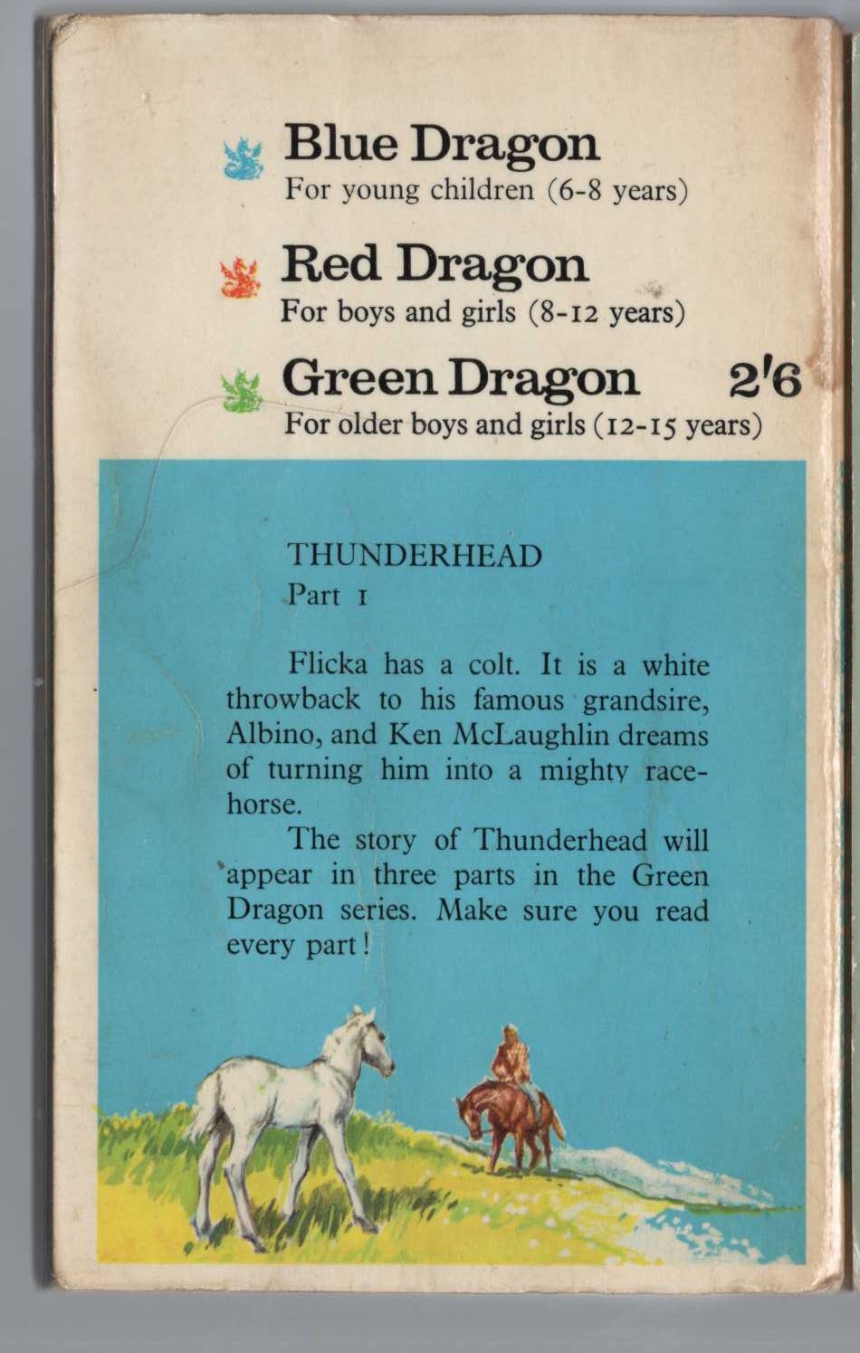 Mary O'Hara  THUNDERHEAD Part 1 magnified rear book cover image
