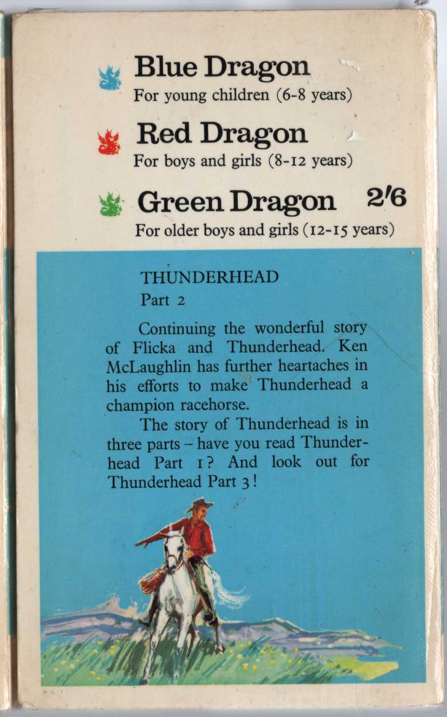 Mary O'Hara  THUNDERHEAD Part 2 magnified rear book cover image