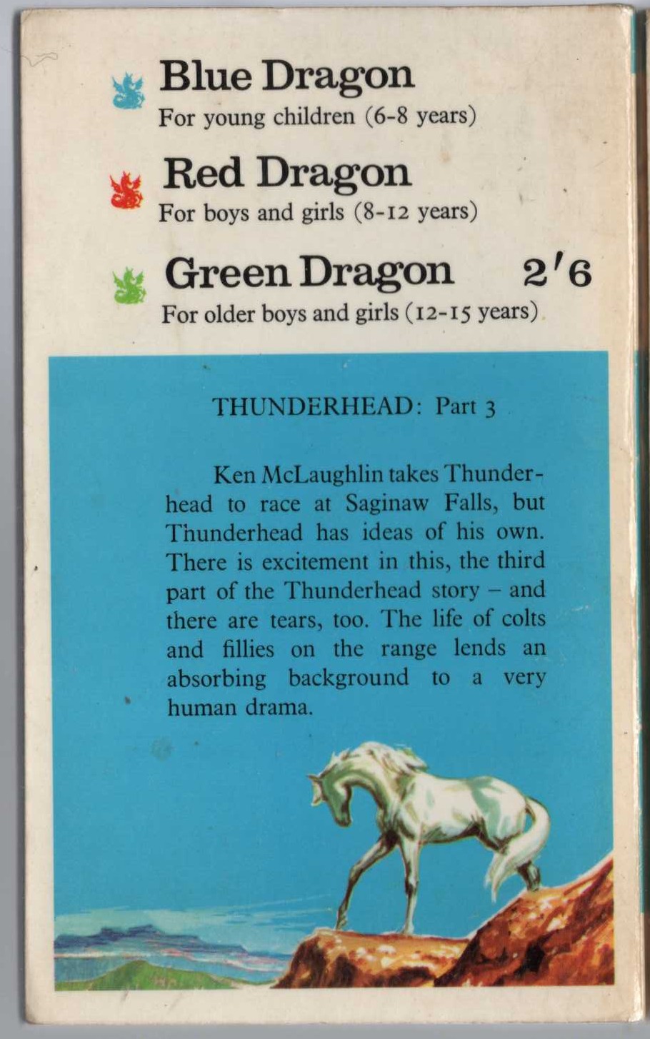 Mary O'Hara  THUNDERHEAD Part 3 magnified rear book cover image