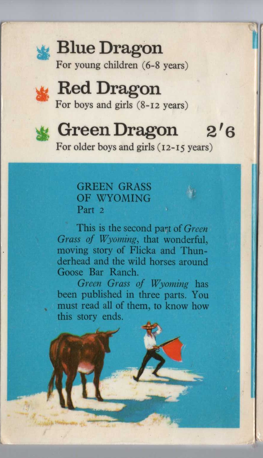 Mary O'Hara  GREEN GRASS OF WYOMING Part 2 magnified rear book cover image