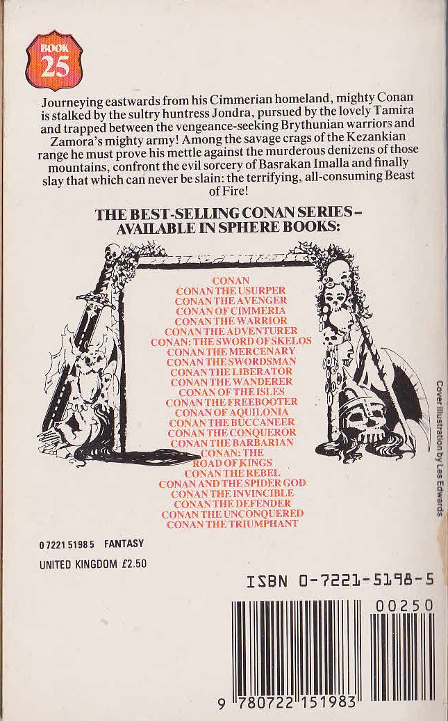 Robert Jordan  CONAN THE MAGNIFICENT magnified rear book cover image