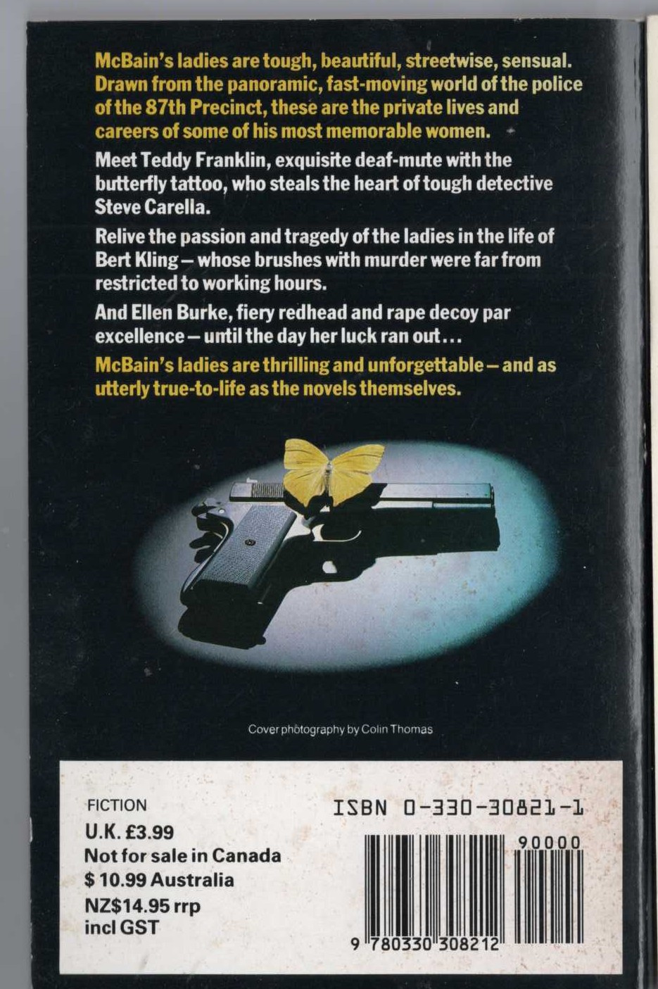 Ed McBain  LADIES magnified rear book cover image