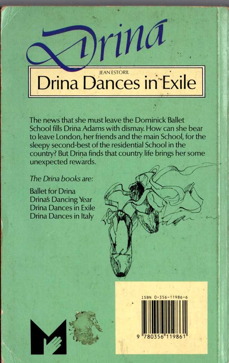 Jean Estoril  DRINA DANCES IN EXILE magnified rear book cover image