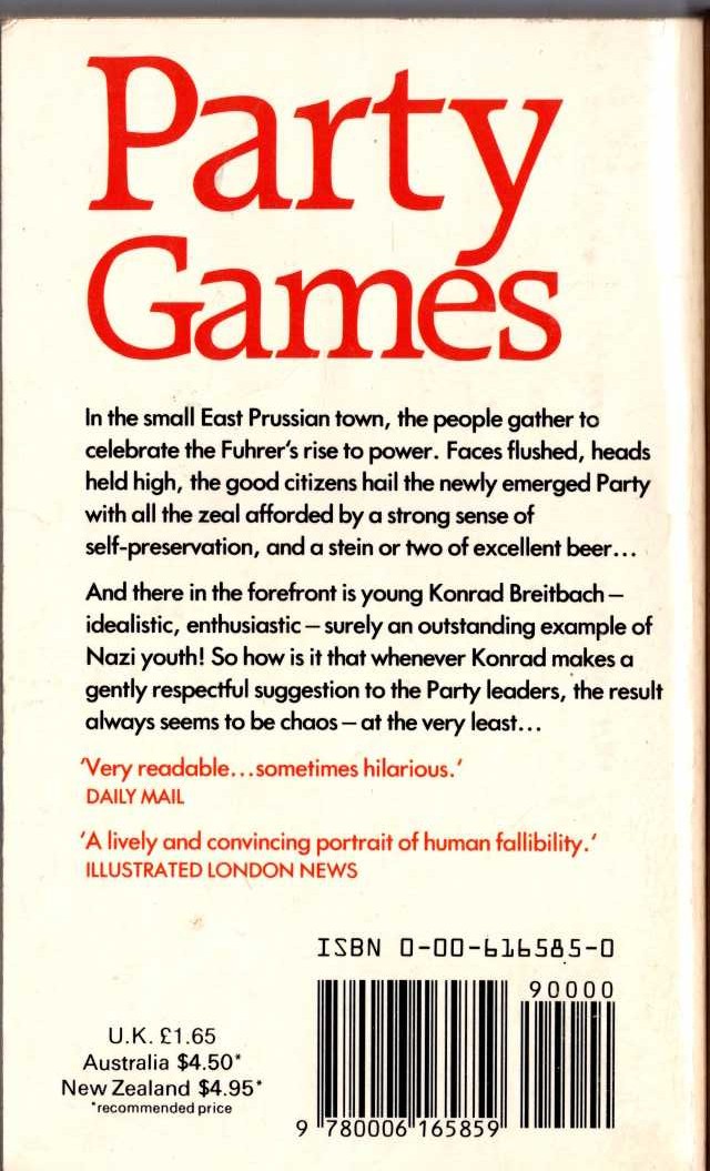 H.H. Kirst  PARTY GAMES magnified rear book cover image