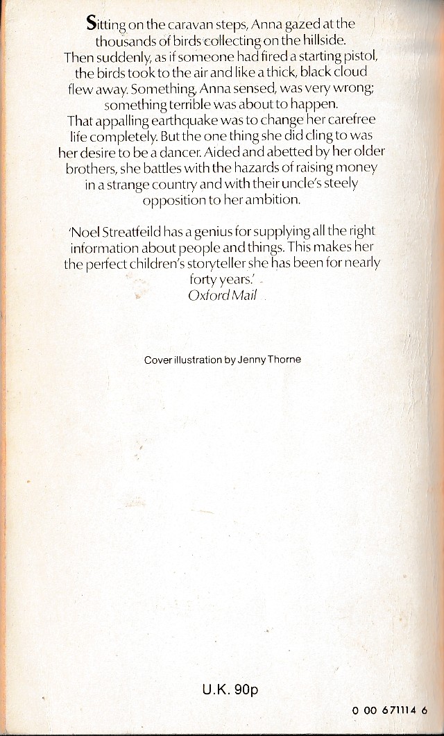 Noel Streatfeild  BALLET SHOES FOR ANNA magnified rear book cover image