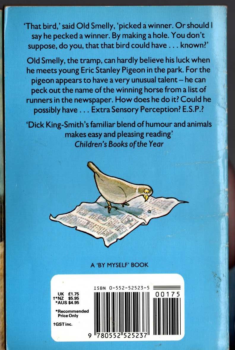 Dick King-Smith  E.S.P. magnified rear book cover image