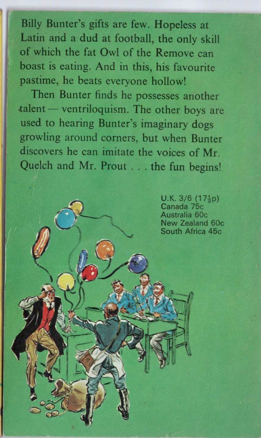 Frank Richards  BUNTER THE VENTRILOQUIST magnified rear book cover image