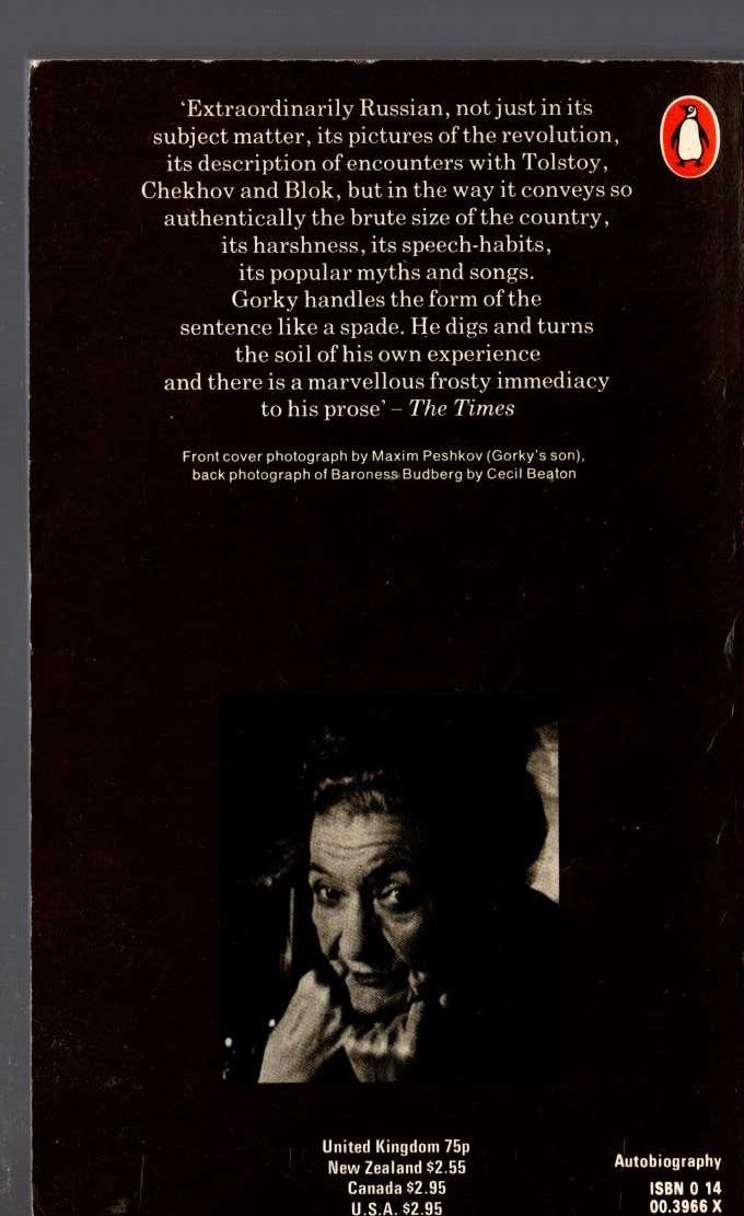 Maxim Gorky  FRAGMENTS FROM MY DIARY magnified rear book cover image