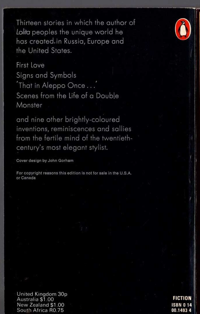 Vladimir Nabokov  NABOKOV'S DOZEN magnified rear book cover image
