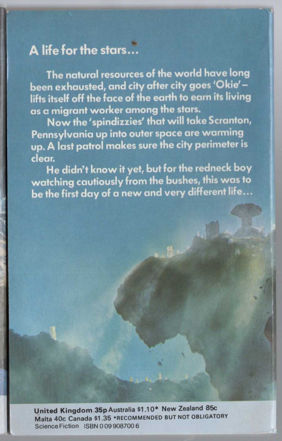James Blish  A LIFE FOR THE STARS magnified rear book cover image