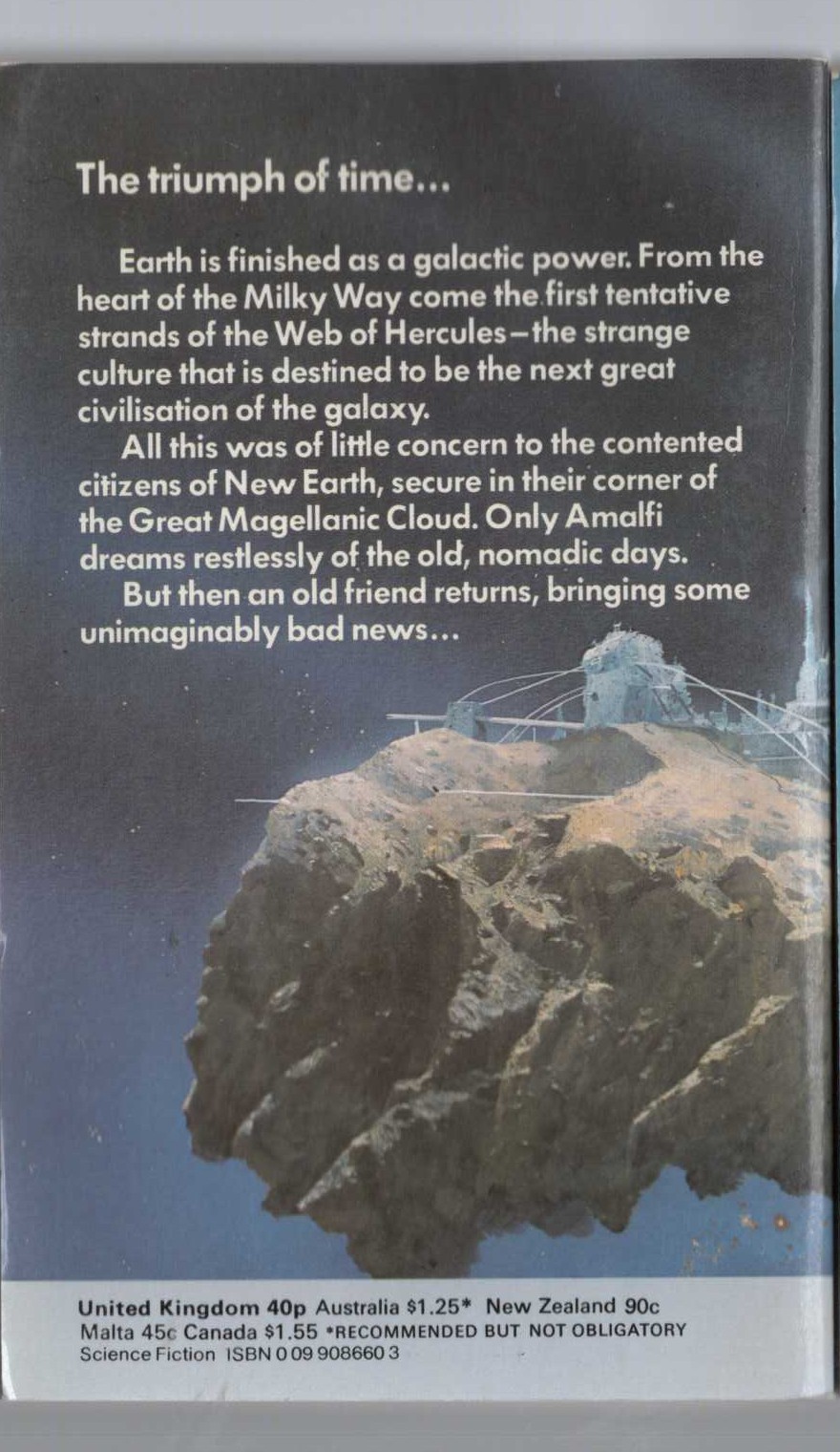 James Blish  A CLASH OF CYMBALS magnified rear book cover image