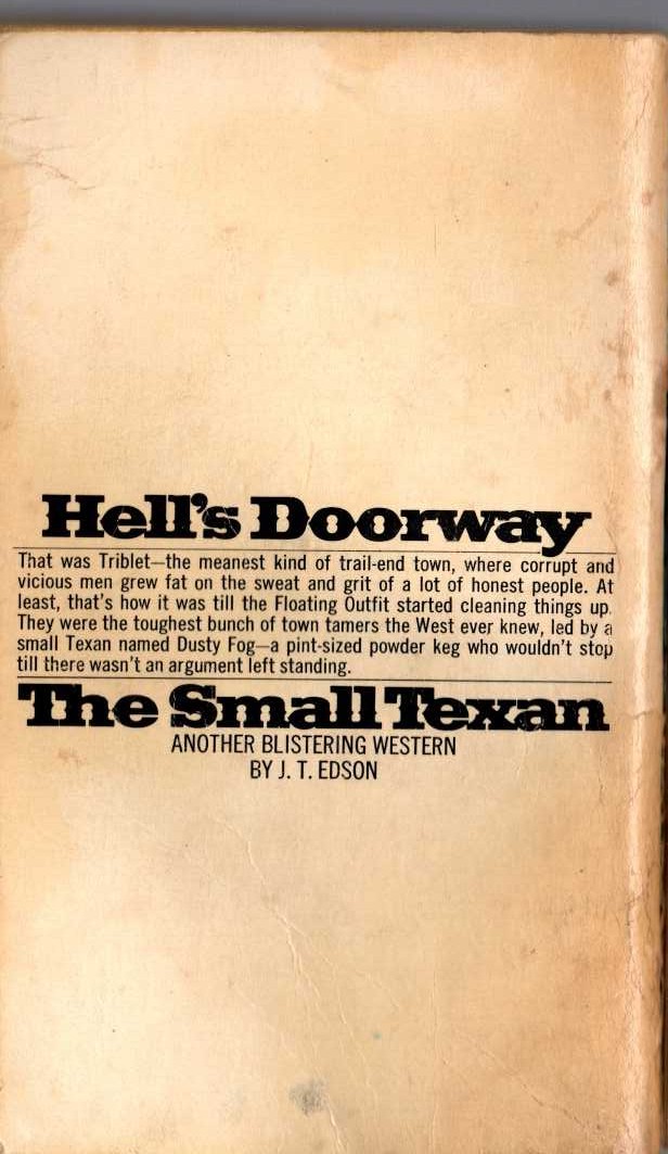 J.T. Edson  THE SMALL TEXAN magnified rear book cover image