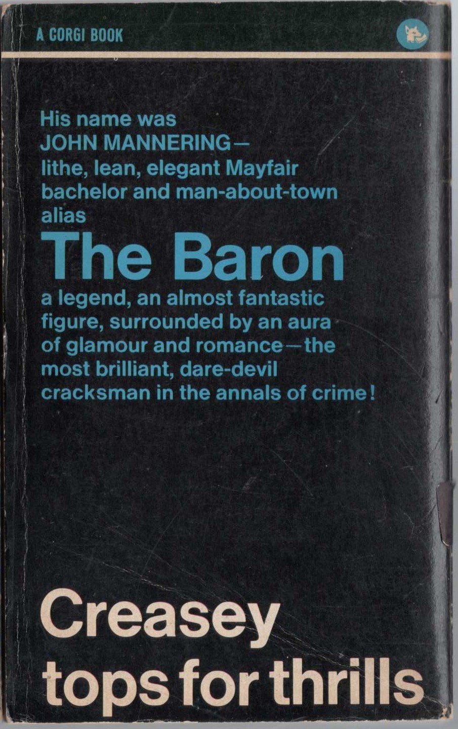 Anthony Morton  BLACK FOR THE BARON magnified rear book cover image