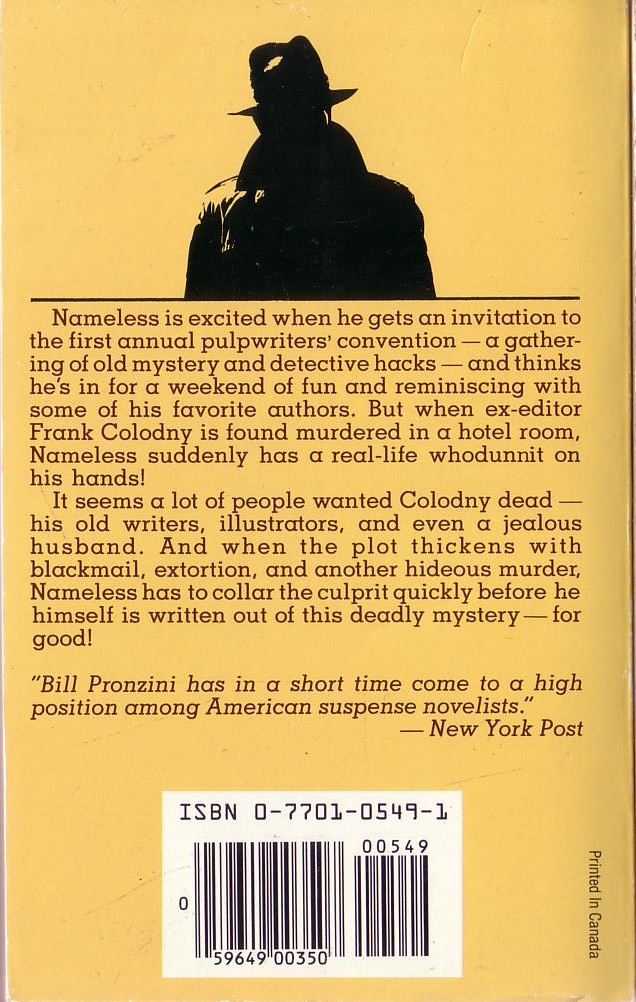 Bill Pronzini  HOODWINK magnified rear book cover image