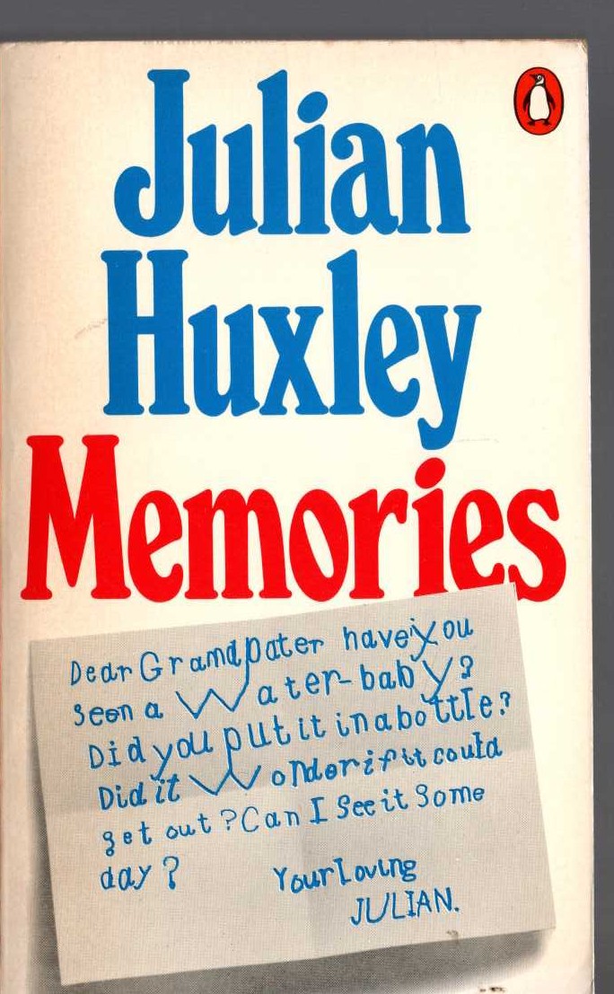 Julian Huxley  MEMORIES I front book cover image