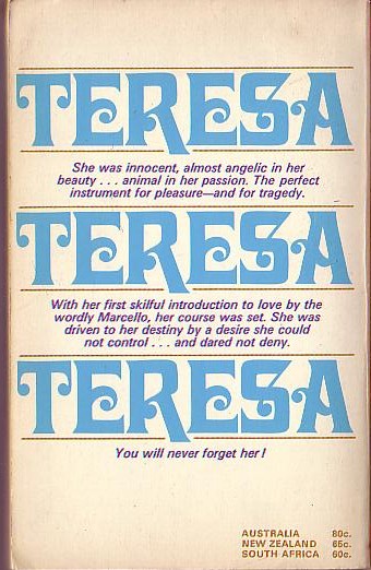 Jan Lowell  TERESA magnified rear book cover image