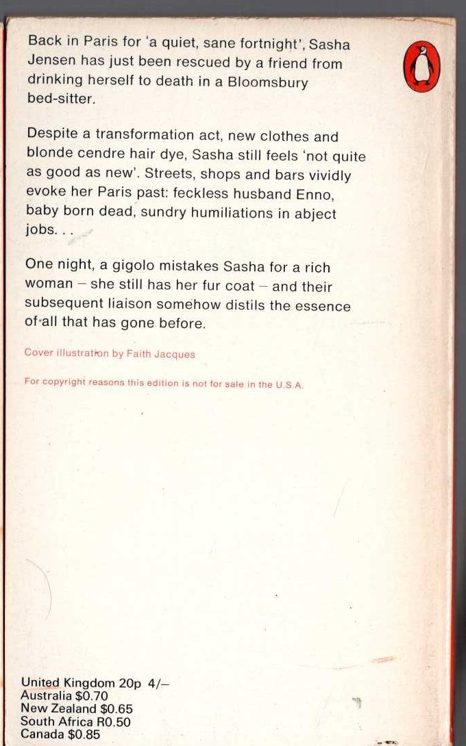 Jean Rhys  GOOD MORNING, MIDNIGHT magnified rear book cover image