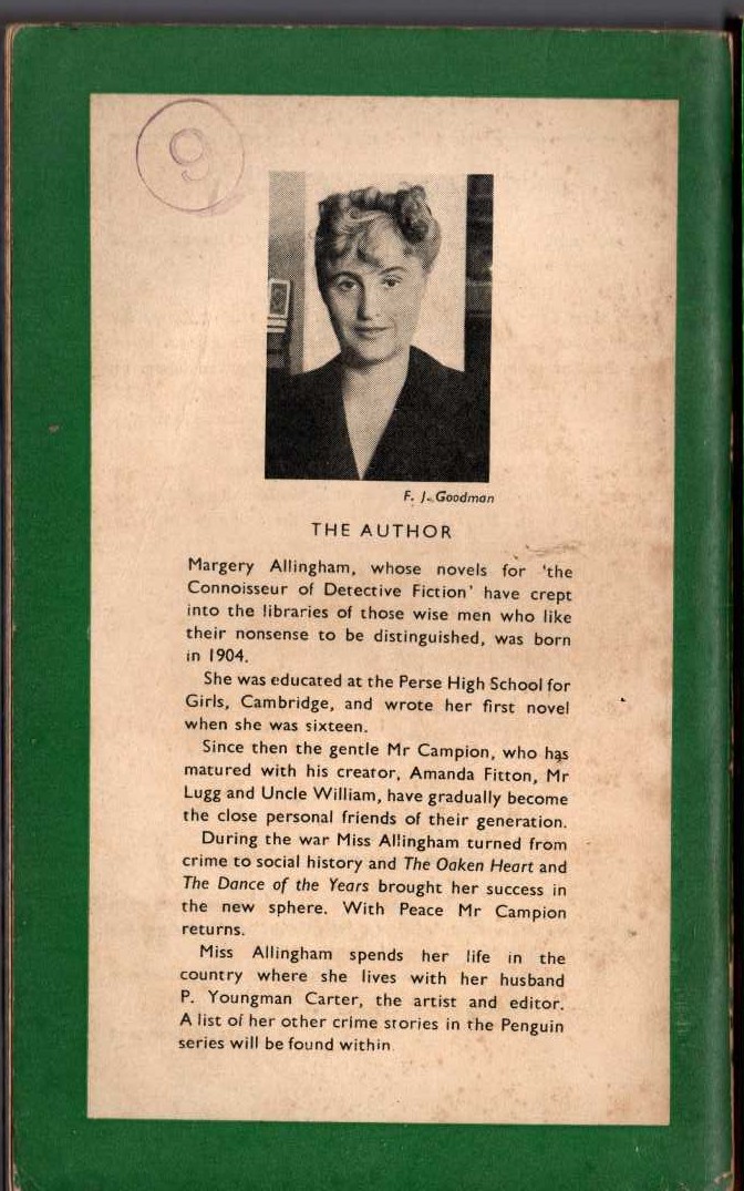 Margery Allingham  MR CAMPION AND OTHERS magnified rear book cover image