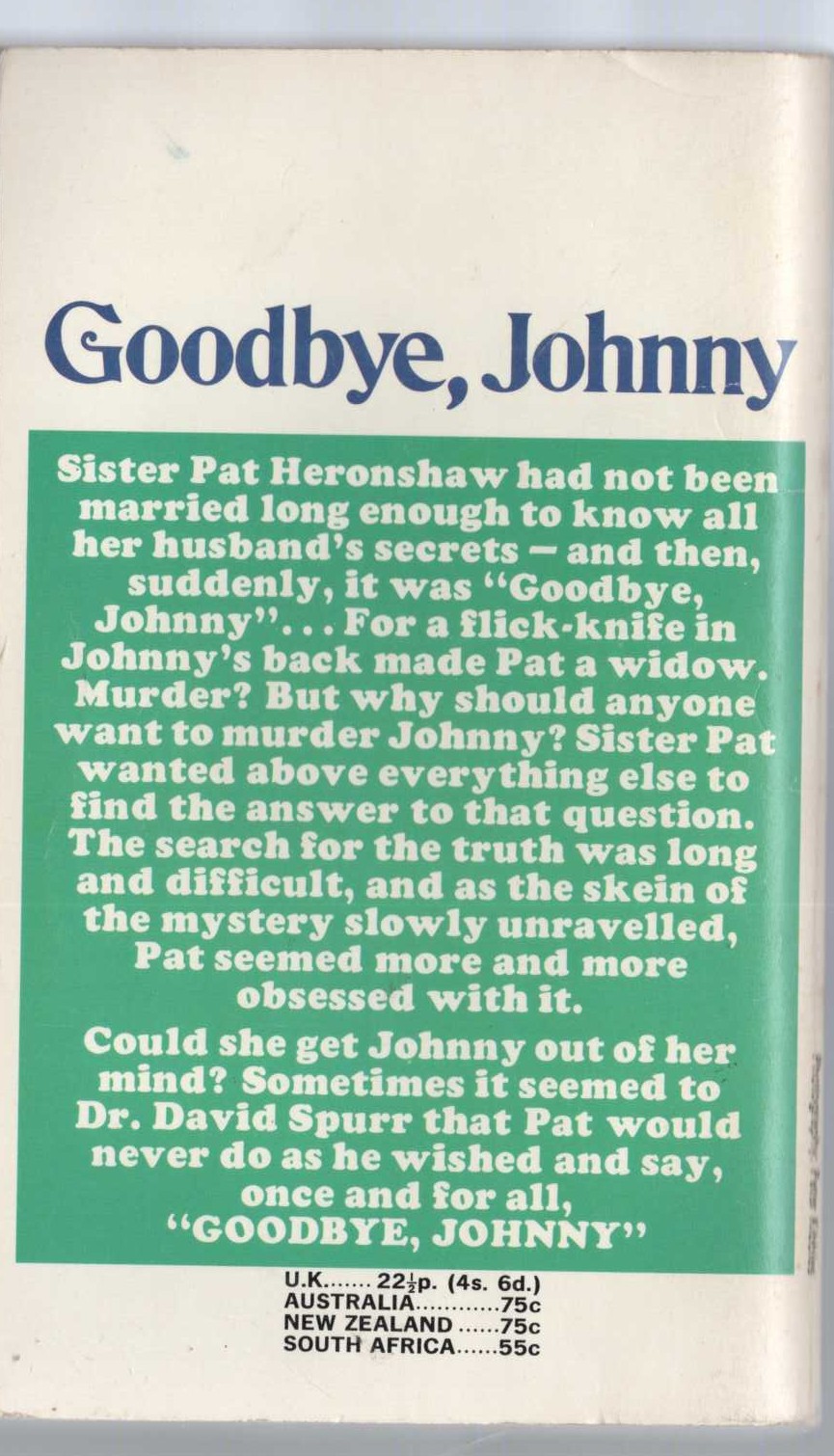 Kate Norway  GOODBYE, JOHNNY magnified rear book cover image