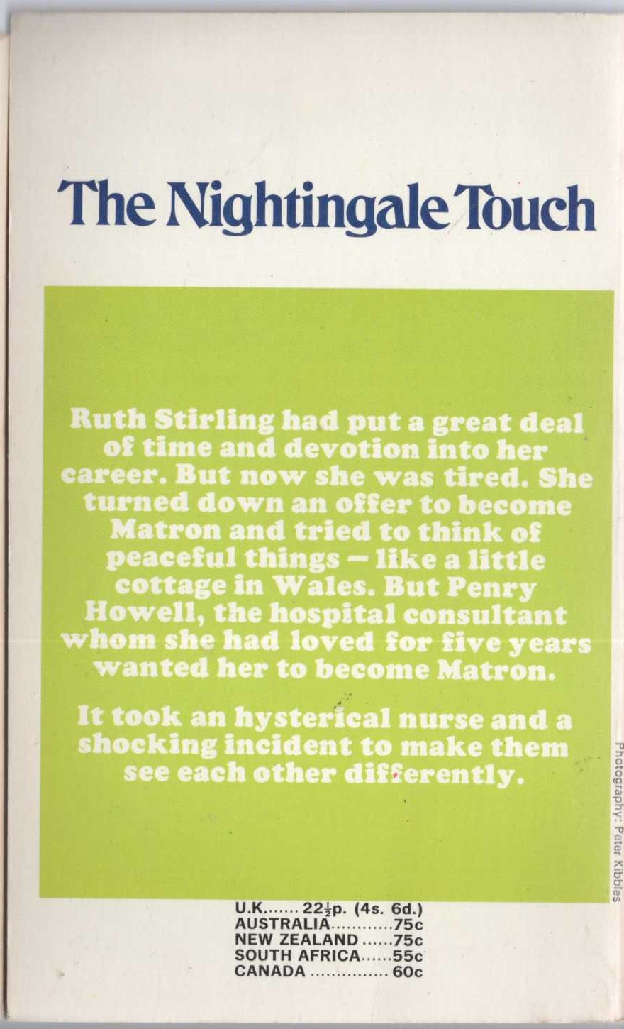Kate Norway  THE NIGHTINGALE TOUCH magnified rear book cover image