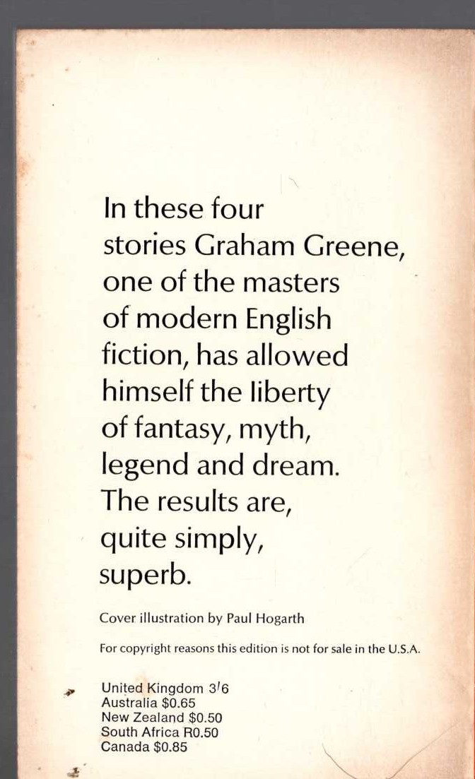 Graham Greene  A SENSE OF REALITY magnified rear book cover image
