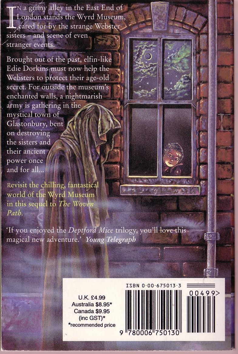 Robin Jarvis  THE RAVEN'S KNOT magnified rear book cover image