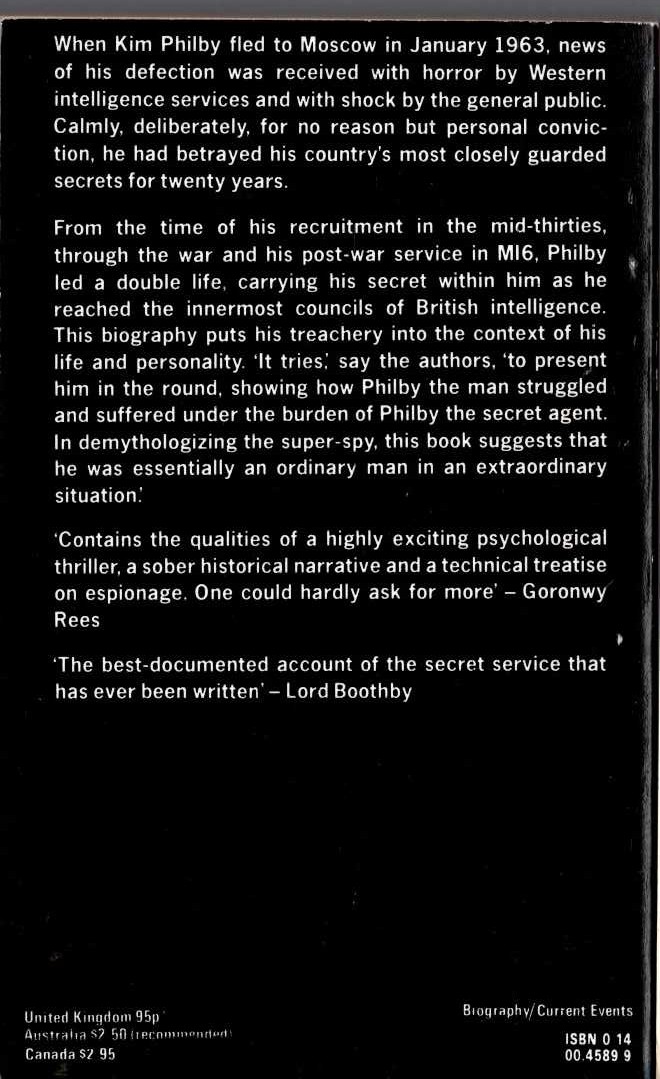 PHILBY. THE LONG ROAD TO MOSCOW magnified rear book cover image