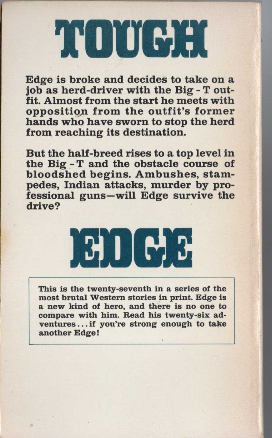 George G. Gilman  EDGE 27: DEATH DRIVE magnified rear book cover image
