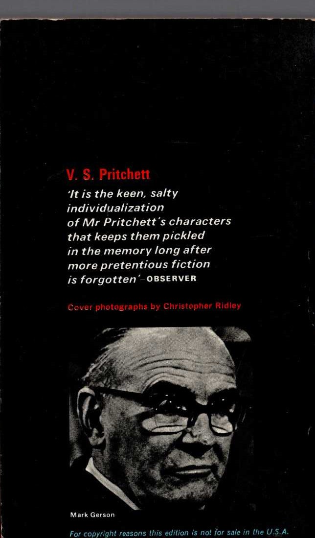 V.S. Pritchett  THE SAINT and other stories magnified rear book cover image