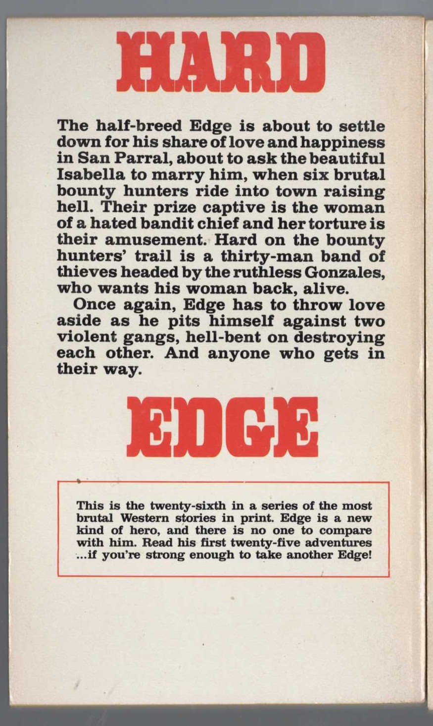 George G. Gilman  EDGE 26: SAVAGE DAWN magnified rear book cover image