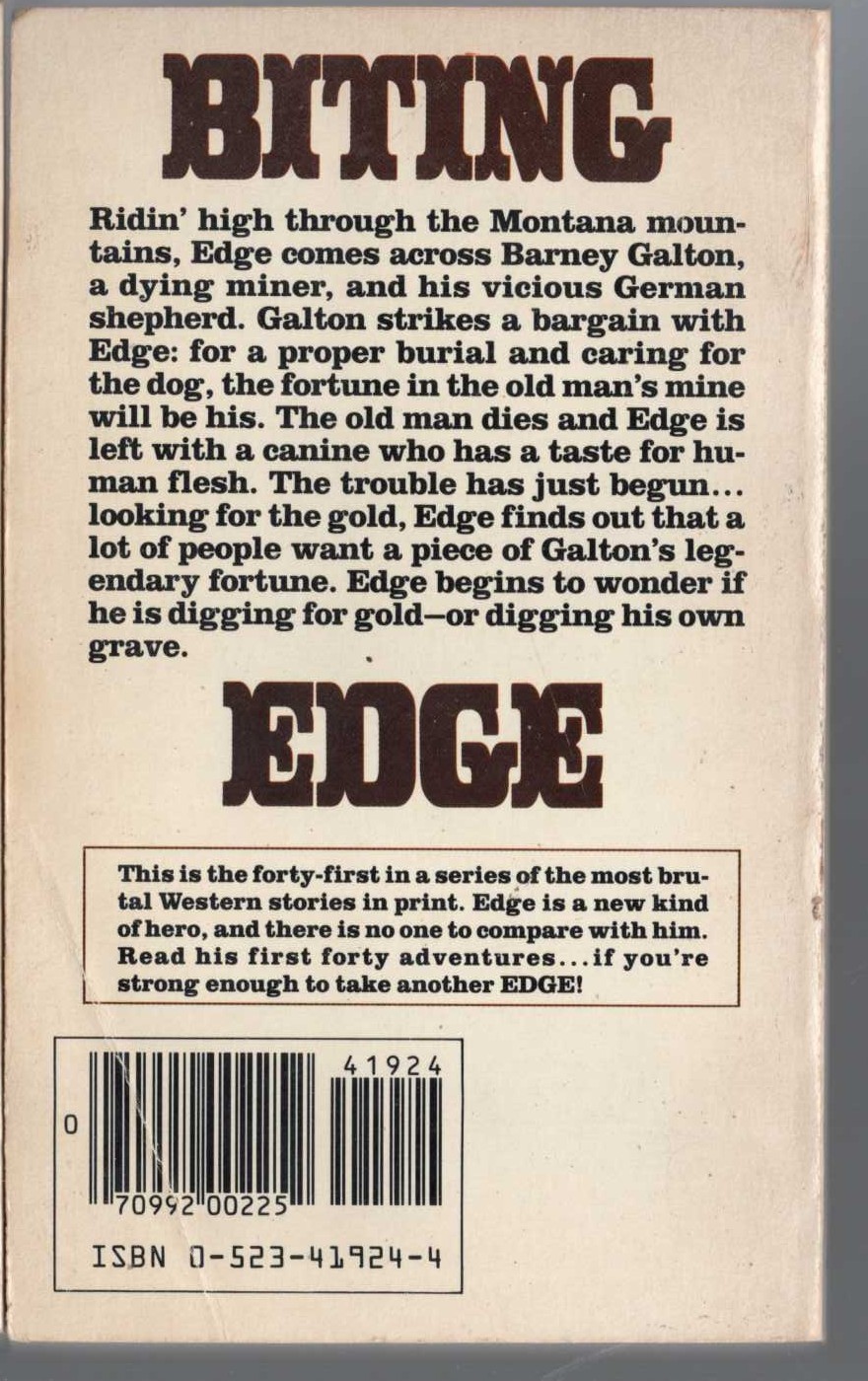 George G. Gilman  EDGE 41: THE KILLING CLAIM magnified rear book cover image