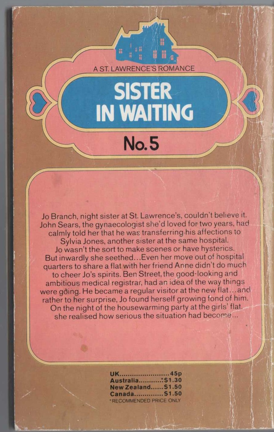 Cathy Linton  SISTER IN WAITING magnified rear book cover image