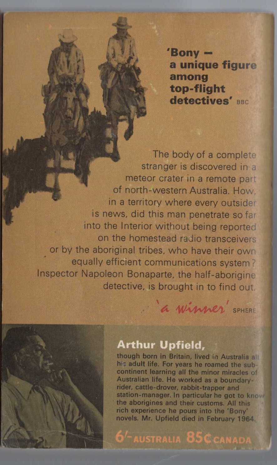 Arthur Upfield  THE WILL OF THE TRIBE magnified rear book cover image