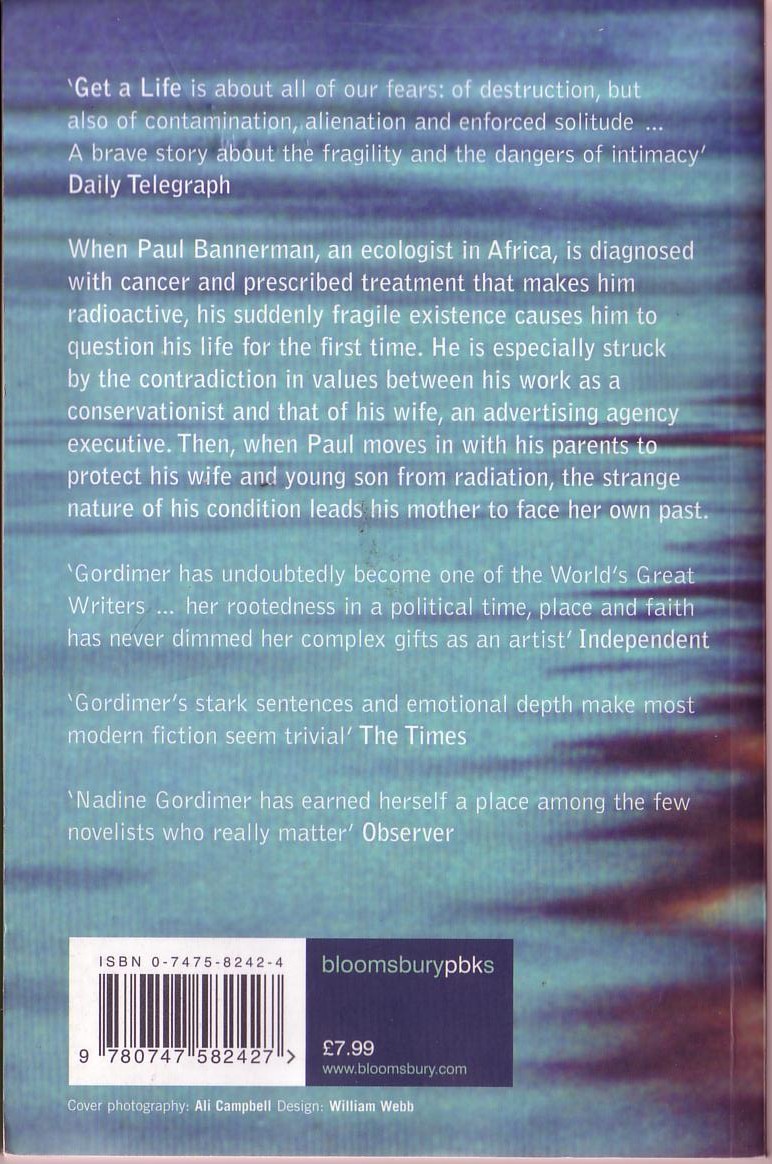 Nadine Gordimer  GET A LIFE magnified rear book cover image
