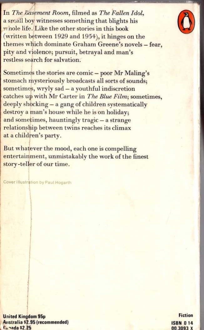 Graham Greene  TWENTY-ONE STORIES magnified rear book cover image