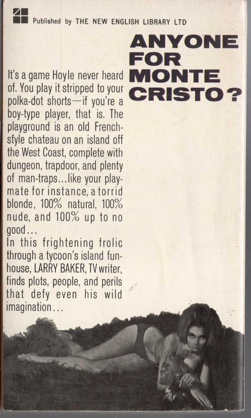 Carter Brown  NO BLONDE IS AN ISLAND magnified rear book cover image