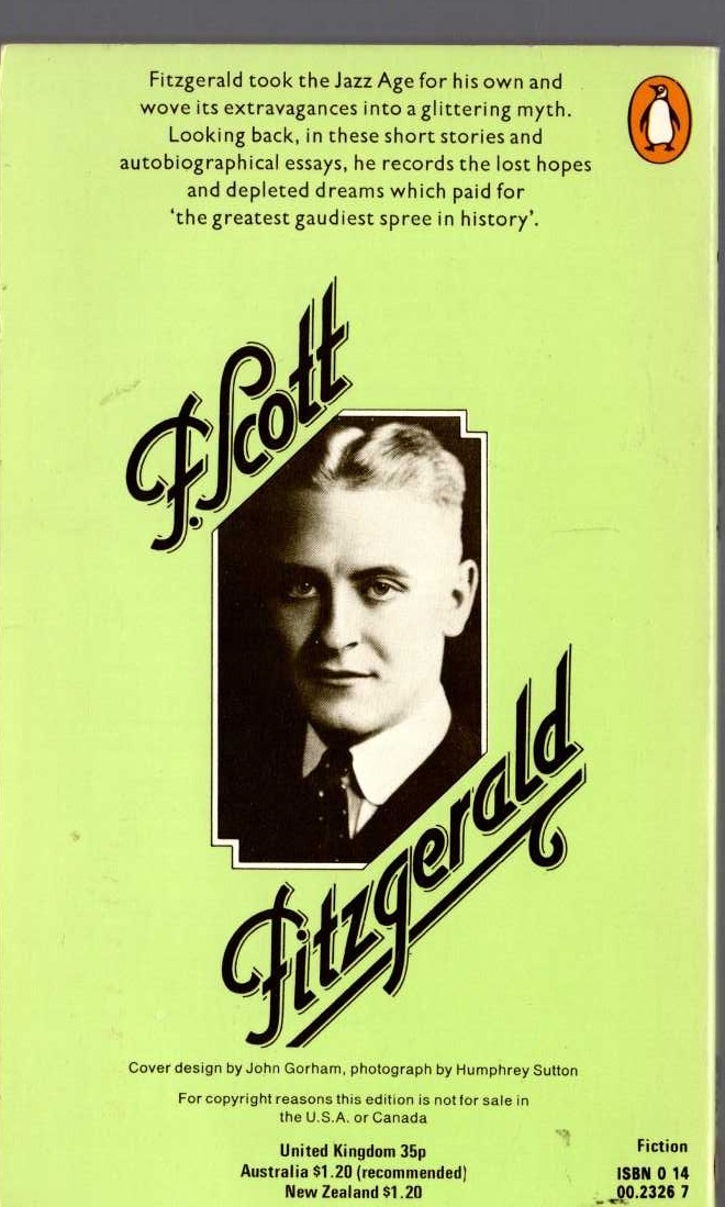 F.Scott Fitzgerald  THE CRACK-UP magnified rear book cover image