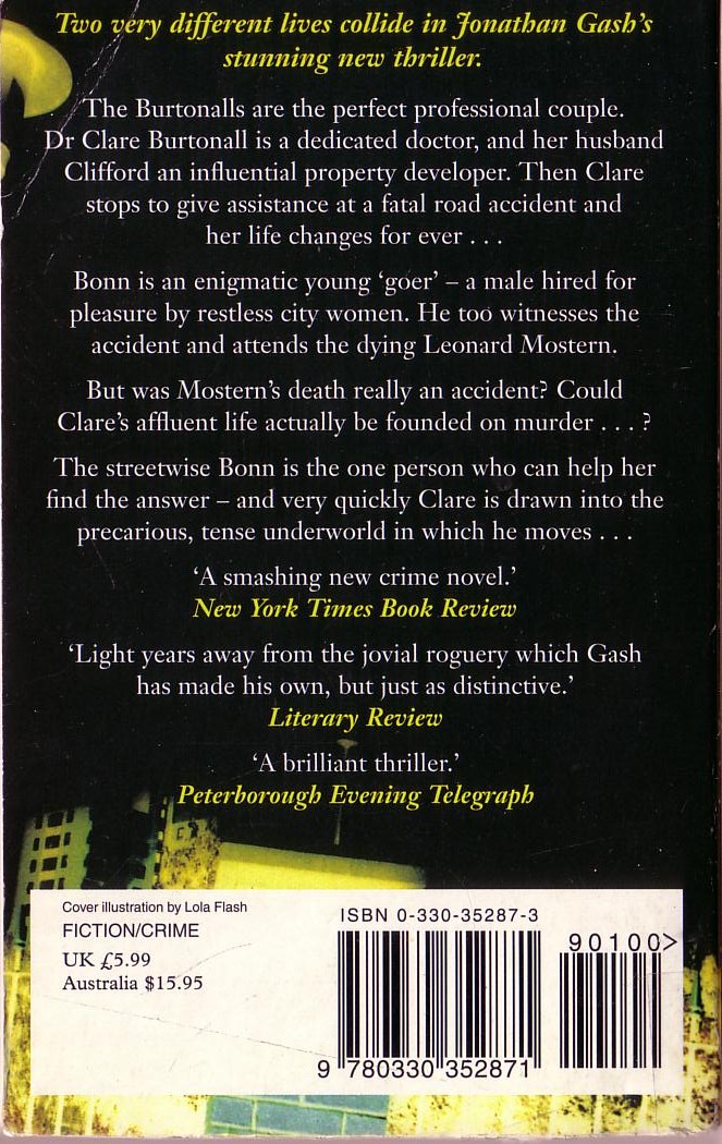 Jonathan Gash  DIFFERENT WOMEN DANCING magnified rear book cover image