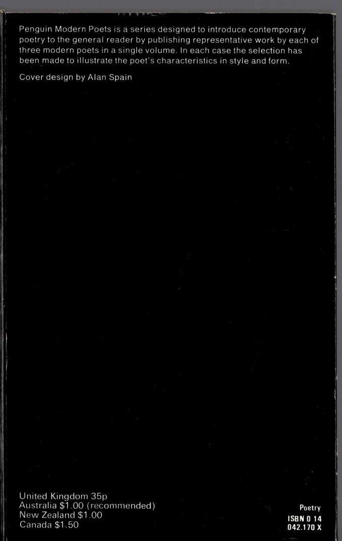 PENGUIN MODERN POETS 23 magnified rear book cover image