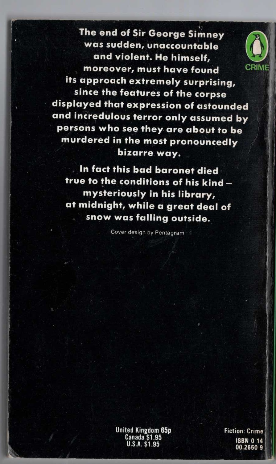 Michael Innes  WHAT HAPPENEDD AT HAZELWOOD magnified rear book cover image