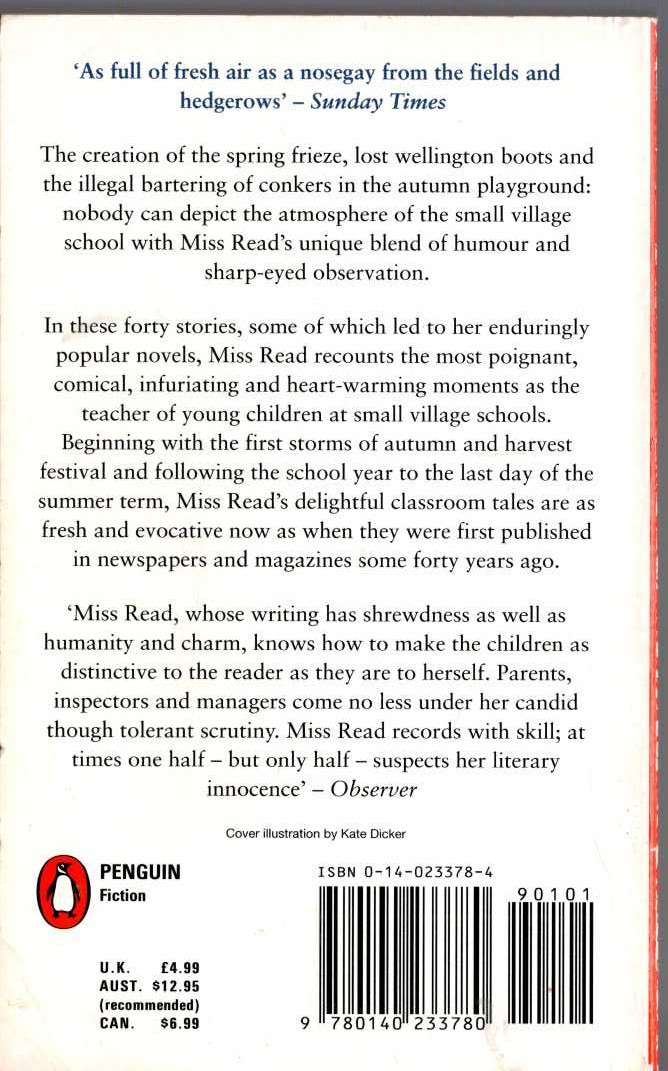 Miss Read  TALES FROM A VILLAGE SCHOOL magnified rear book cover image
