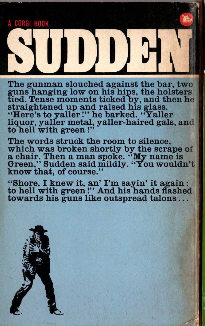 Oliver Strange  SUDDEN - GOLDSEEKER magnified rear book cover image