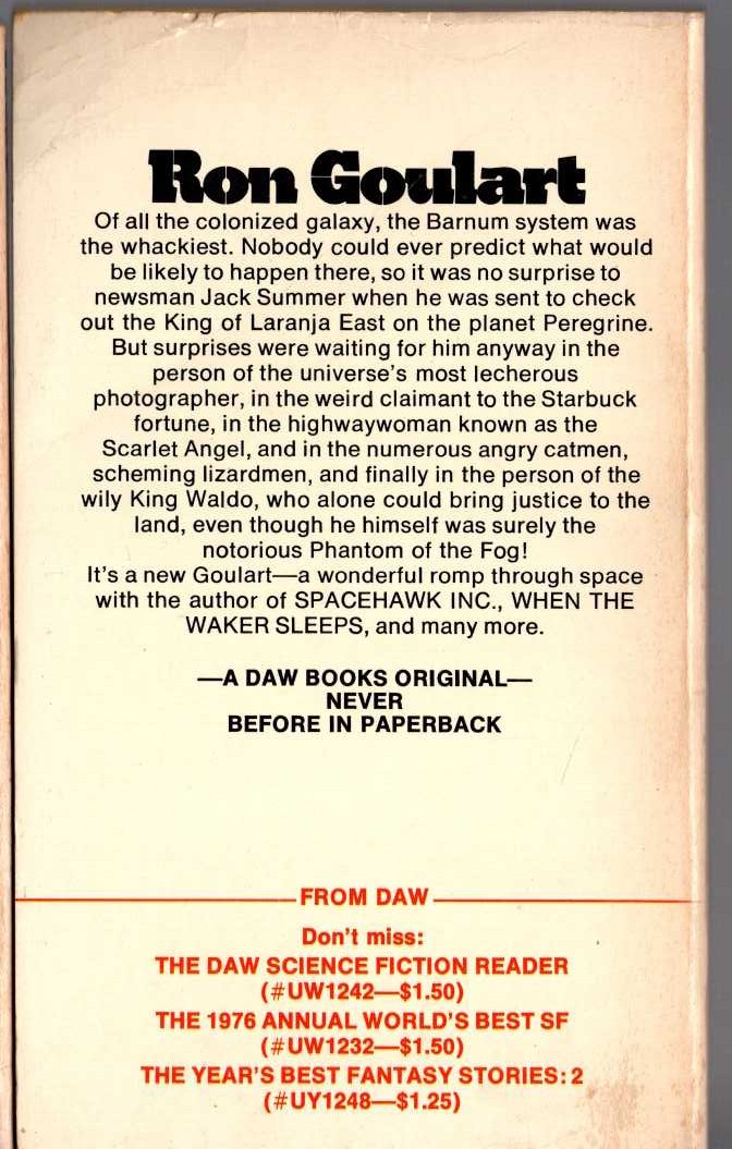 Ron Goulart  A WHIFF OF MADNESS magnified rear book cover image