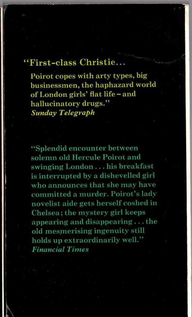 Agatha Christie  THIRD GIRL magnified rear book cover image